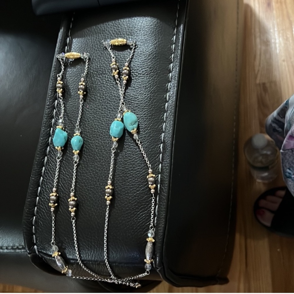 Brighton Elegant Silver and Turquoise Necklace